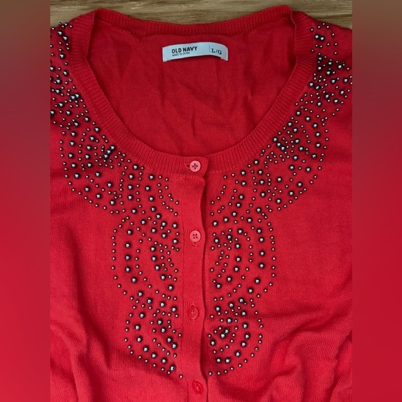 Old Navy red sweater cardigan - Picture 3 of 6